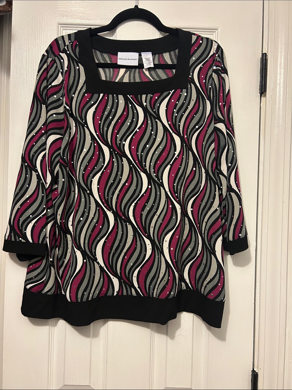 Alfred Dunner Blouse Square Neck Top